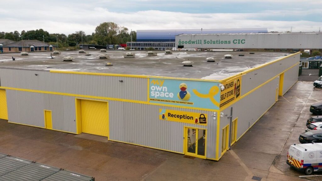 container self store site aerial landscape